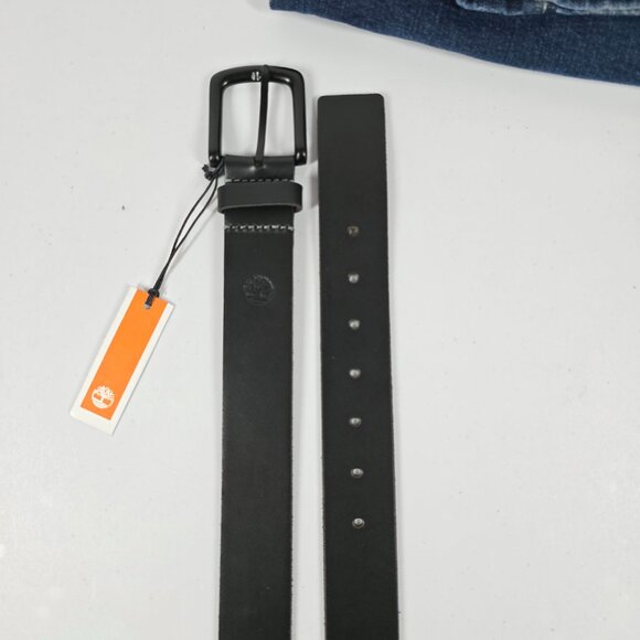 NWT Timberland Leather Belt Mens XL Black - Picture 1 of 5